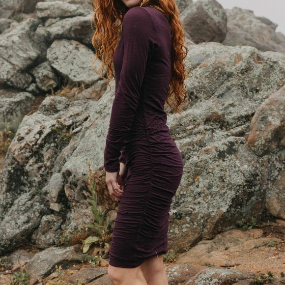 Velvet by Graham & Spencer black lightweight ruched turtleneck dress - size XS - Picture 3 of 4